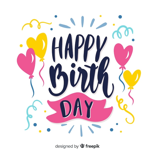 Creative happy birthday lettering background