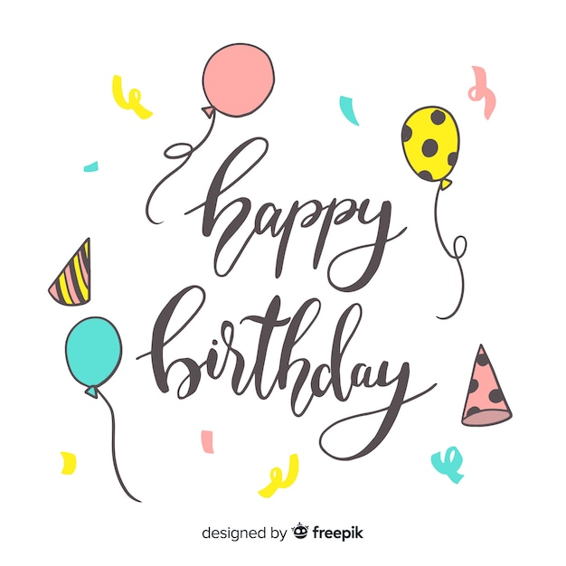 Free vector creative happy birthday lettering concept