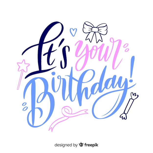 Creative happy birthday lettering concept