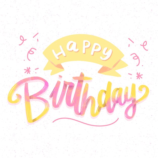 Creative happy birthday lettering