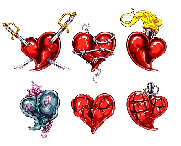 Free Vector creative hearts collection