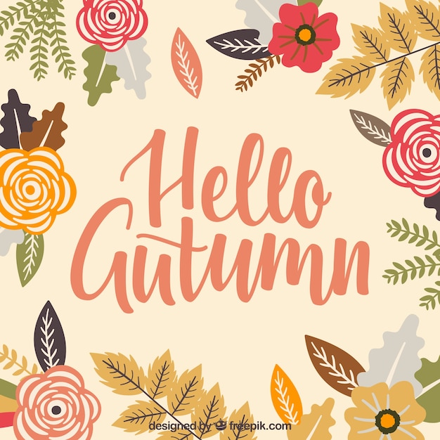 Creative hello autumn background