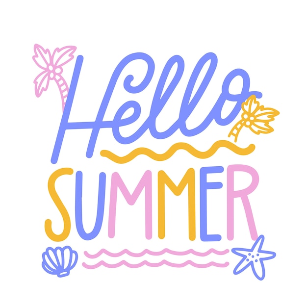 Creative hello summer lettering