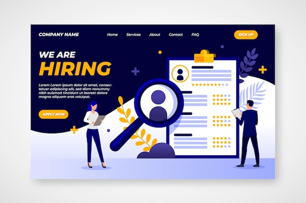 Creative hiring landing page illustrated