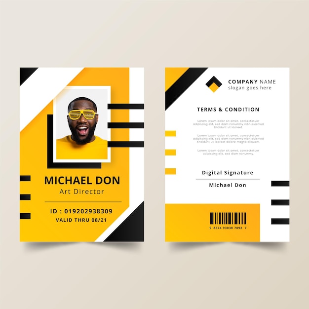 Creative id cards with photo