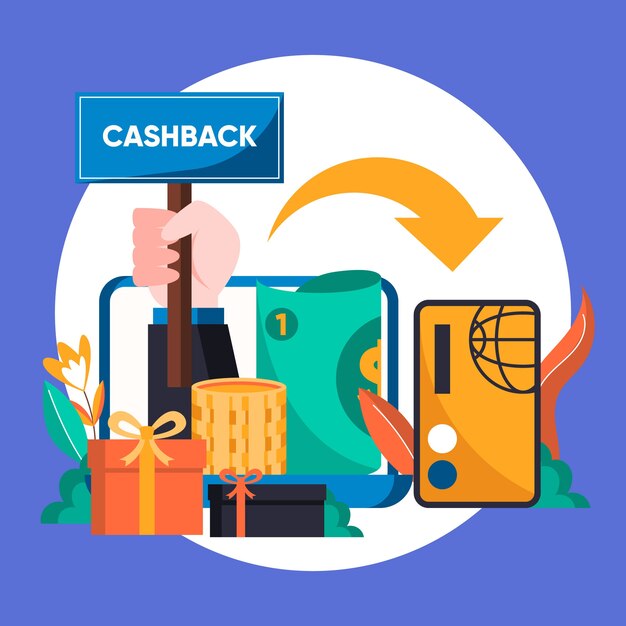 Creative illustration of cashback concept