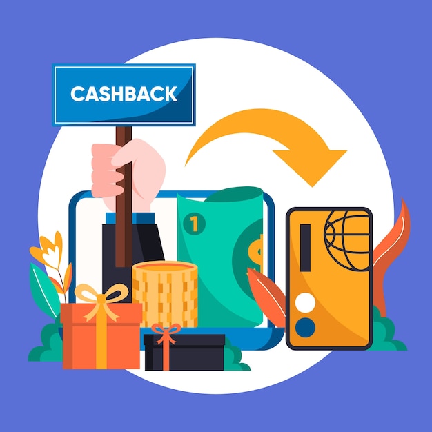 Creative illustration of cashback concept