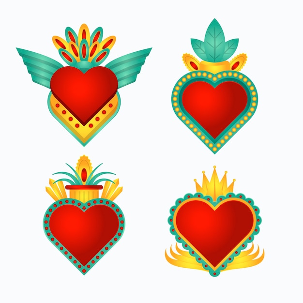 Free Vector creative illustration of sacred heart collection