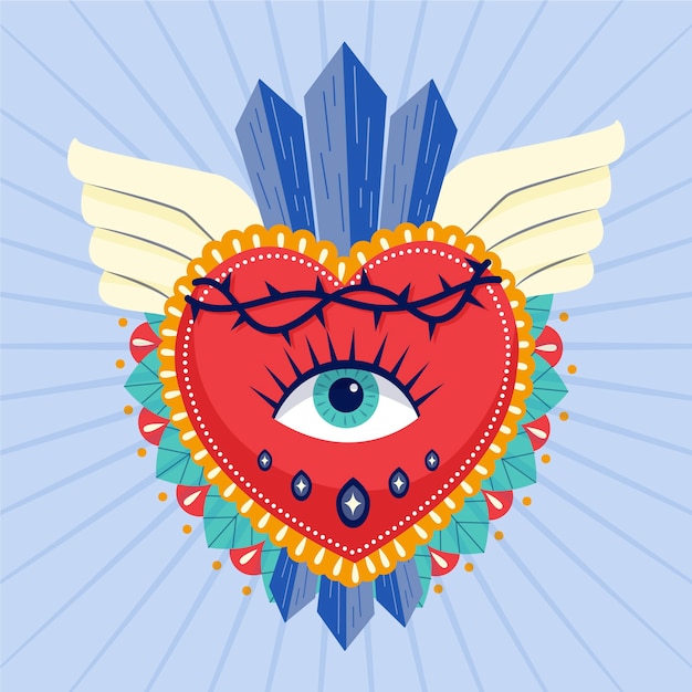 Free vector creative illustration of sacred heart