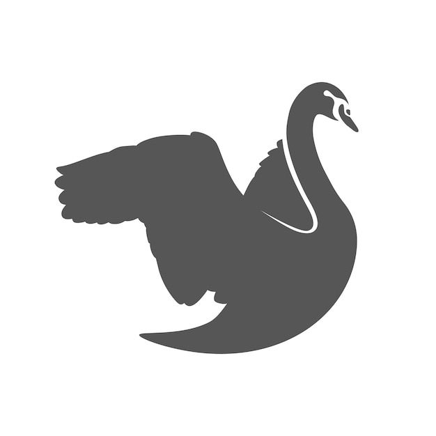 Creative illustration of swan silhouette