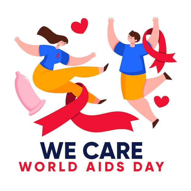 Creative illustration of world aids day