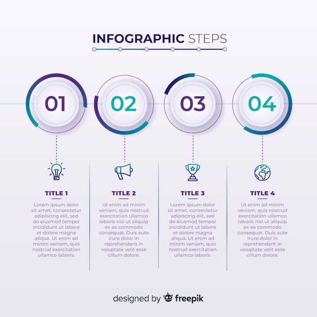 Free Vector creative infographic steps design