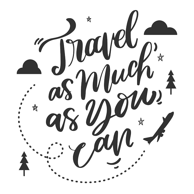 Free Vector creative and inspirational lettering for travelling