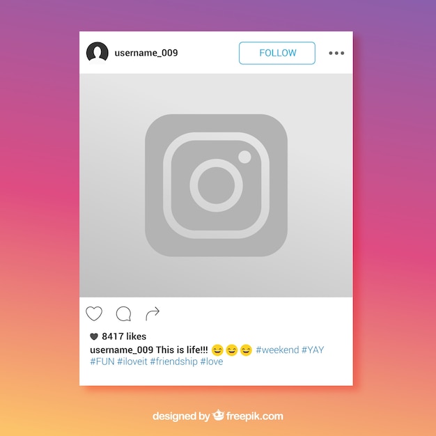 Free vector creative instagram frame template