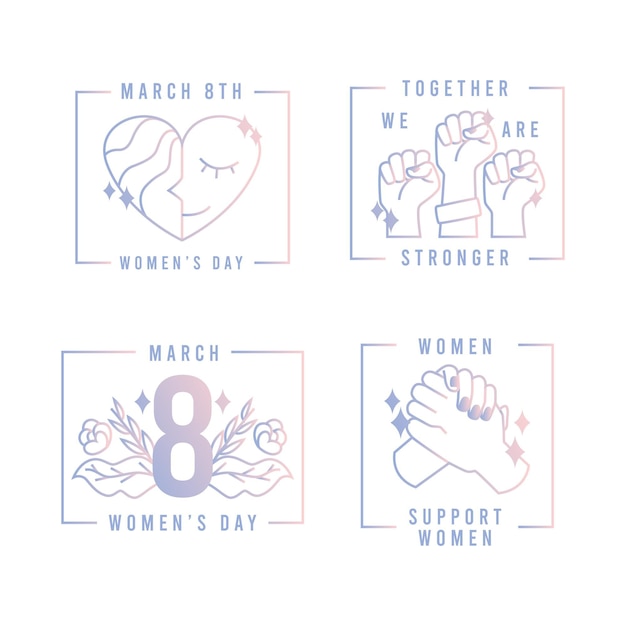 Creative international women's day labels collection