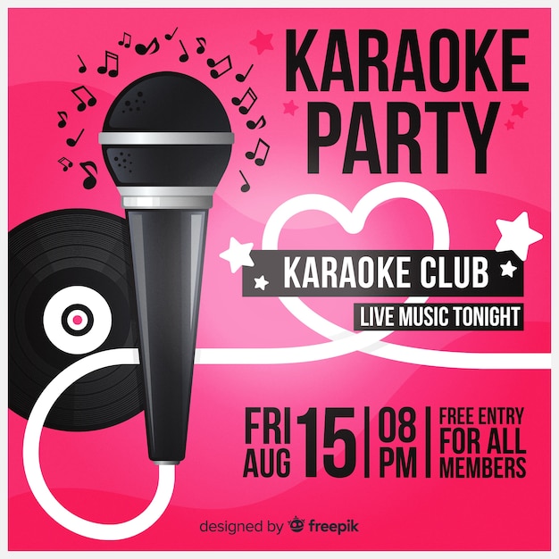 Free Vector creative karaoke party banner template