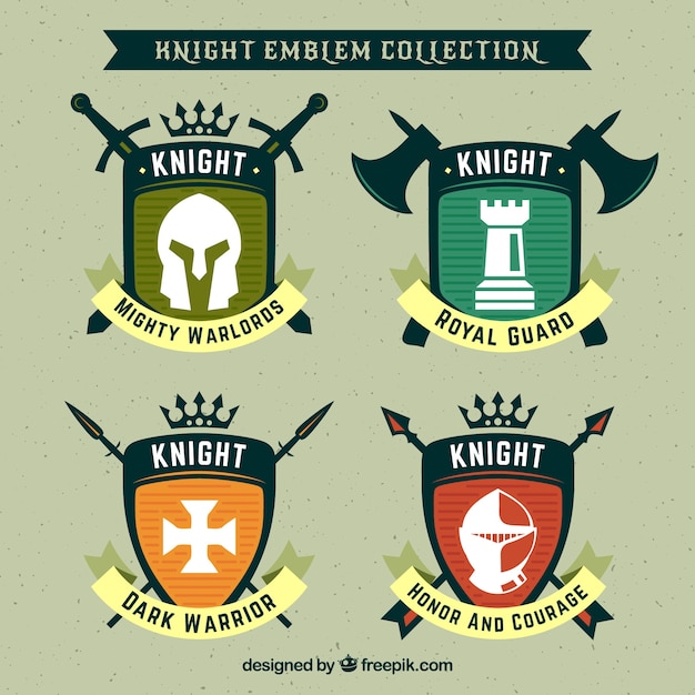 Free vector creative knight emblem design