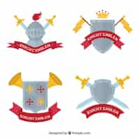 Free vector creative knight emblems