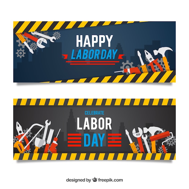 Creative labor day banners