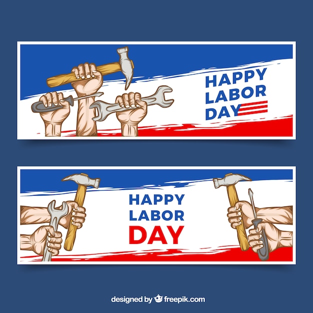 Creative labor day banners