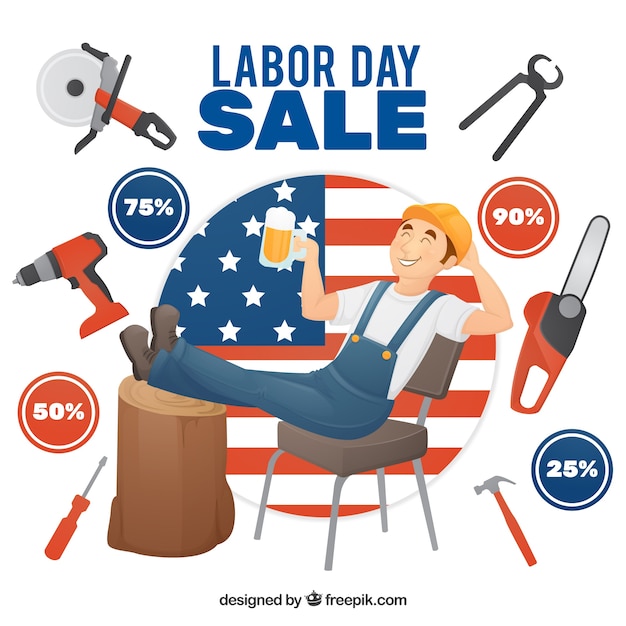 Free Vector creative labor day sale background