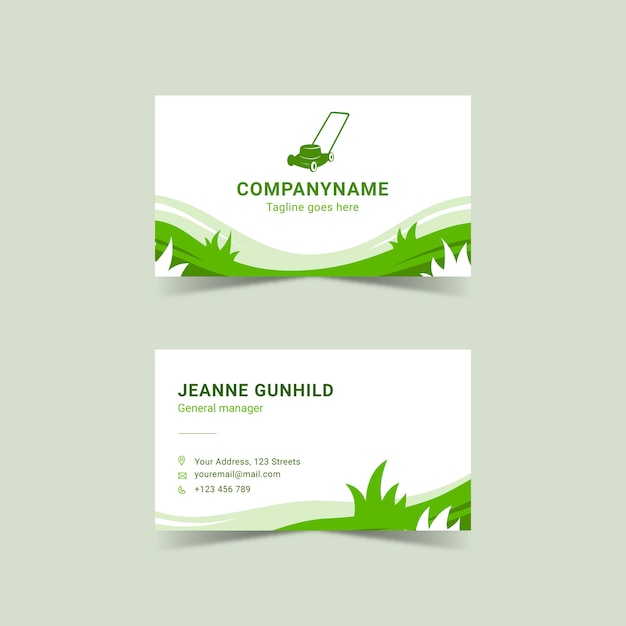 Creative lawn care business card