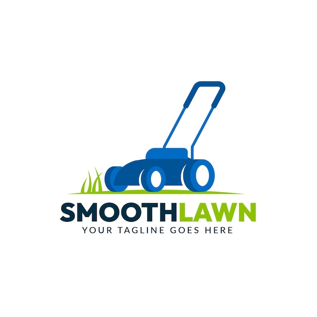 Creative lawn mower logo