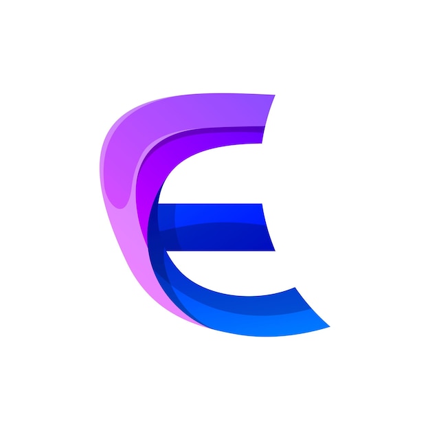 Free vector creative letter e colorful logo design