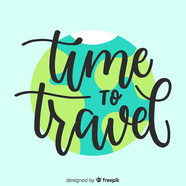 Free vector creative lettering with travel concept