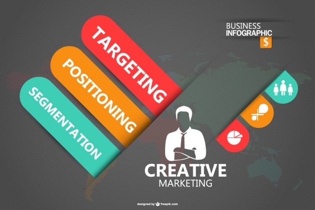 Free Vector creative marketing infographic with man silhouette