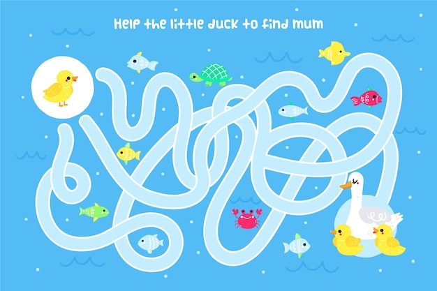 Free Vector creative maze for kindergarten kids