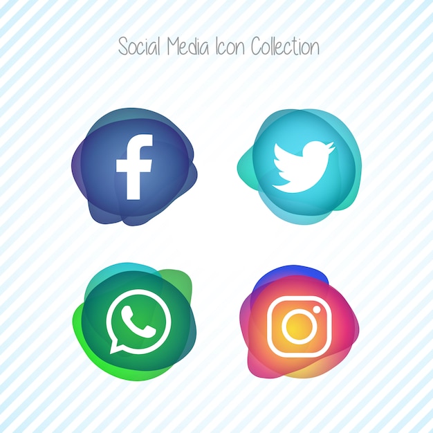 Creative Memephis Fluid Social Media Icons Set