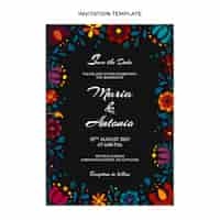 Free vector creative mexican wedding invitation