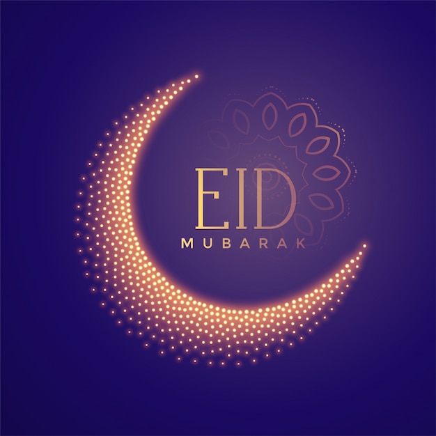 Free Vector creative moon made with particles eid background