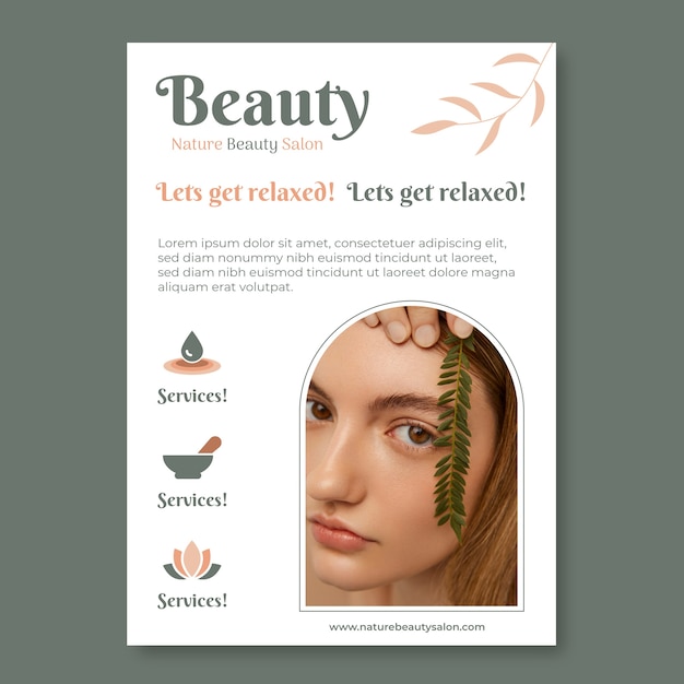 Creative nature beauty salon flyer