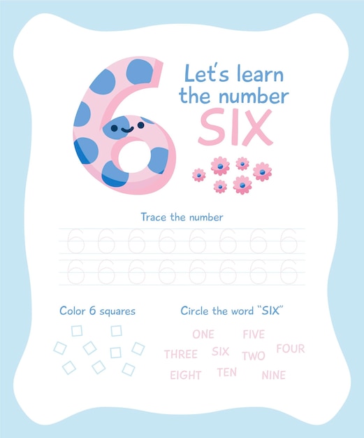 Creative number six worksheet