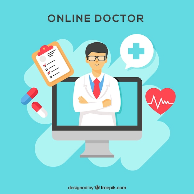 Creative online doctor concept