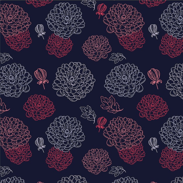 Free Vector creative painted exotic floral pattern