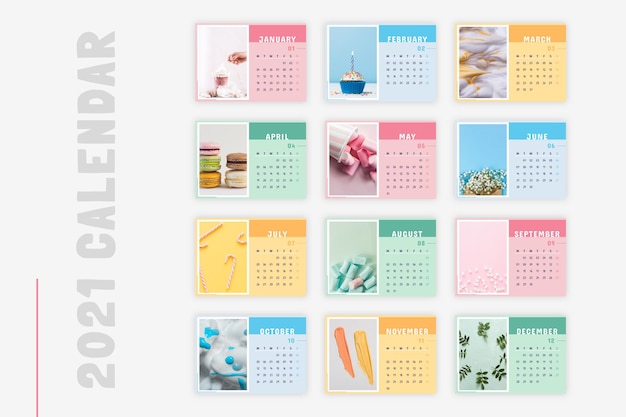 Creative pastel concept photo general calendar