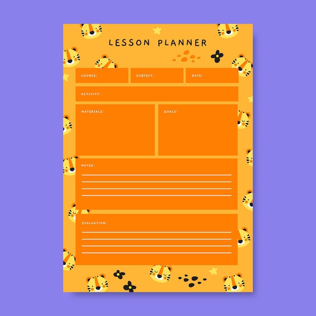 Free Vector creative pattern high school animal lesson plan