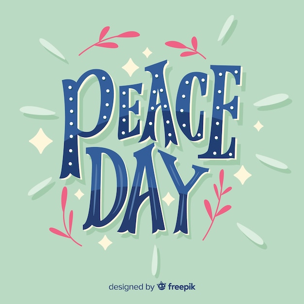 Free Vector creative peace day lettering background