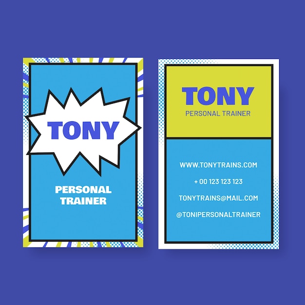 Free Vector creative personal trainer business card