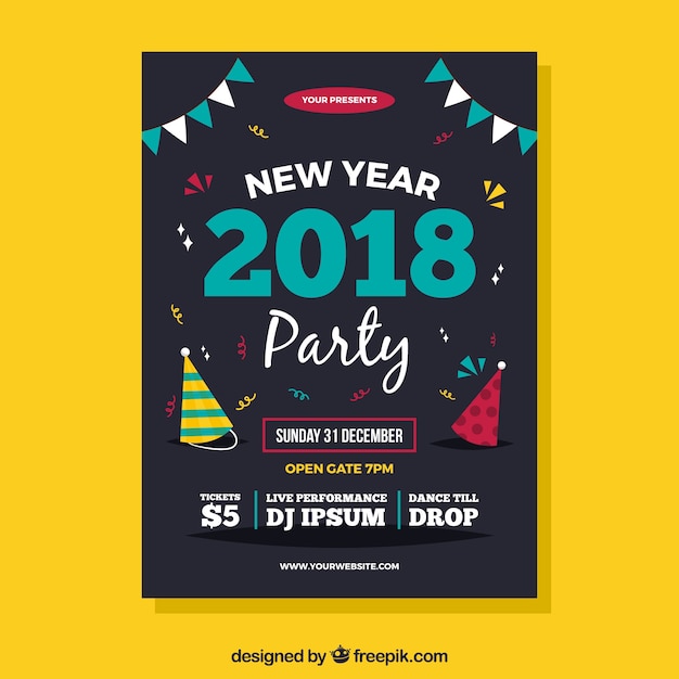 Creative poster template for new year party