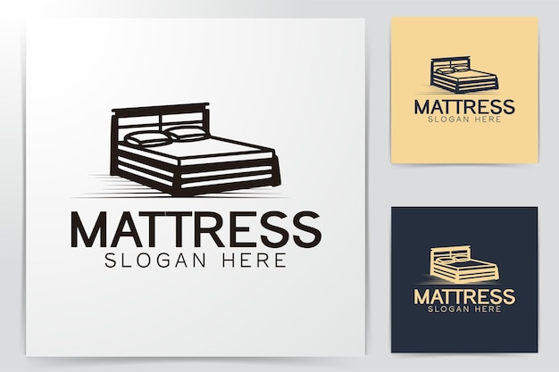 Free Vector creative premium bed furniture logo ideas. inspiration logo design. template vector illustration. isolated on white background