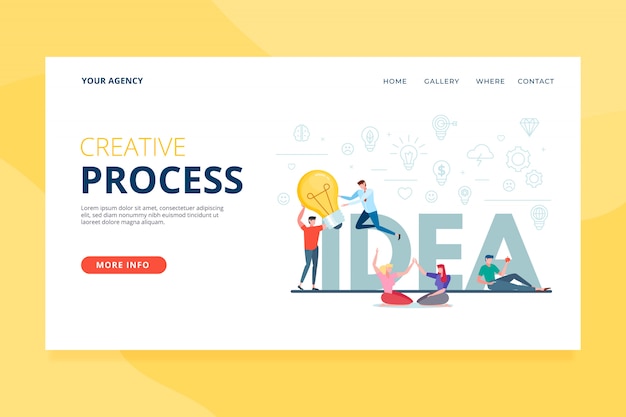 Creative process landing page template