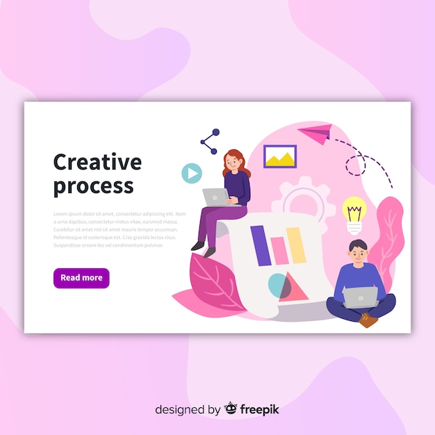 Creative process landing page