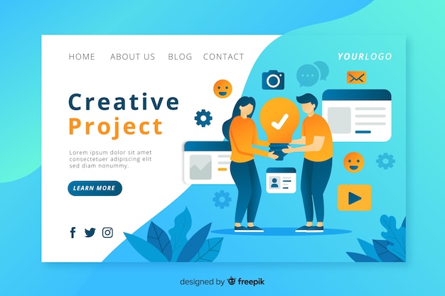 Creative process landing page