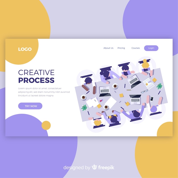 Creative process landing page 