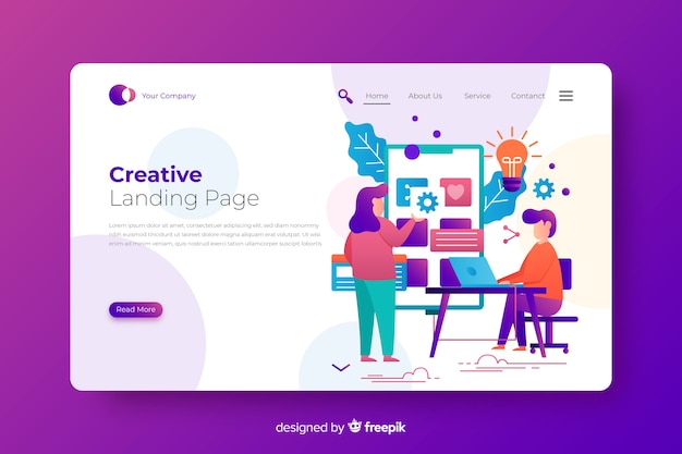 Creative process landing page