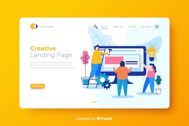 Creative process landing page